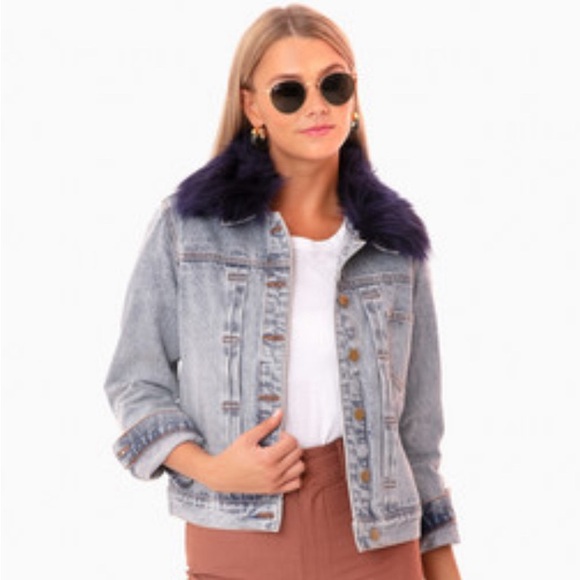 Tuckernuck Denim Jacket with Removable Fur Collar - Picture 3 of 8